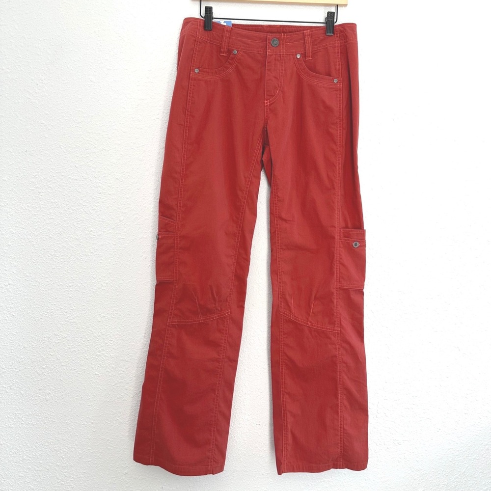 Kuhl Rydr Rise Pants Women 8 Red Cargo Hiking Outdoor Gorpcore NWT